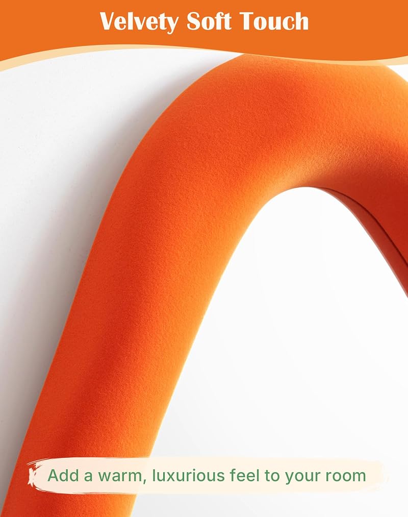 Wavy Wall Mirror for Bathroom Decor 30x14 Orange – Variation: Orange 29.9" L x 13.8" W