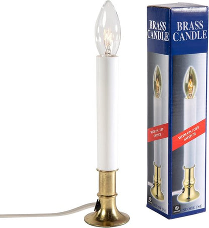 Creative Hobbies® Electric Window Candles - Pack of 6 with On/Off Switch & Brass Plated Base