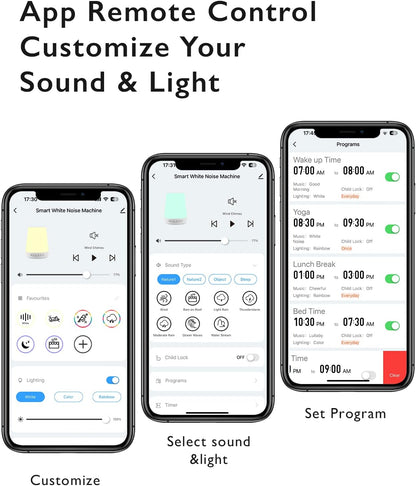 Momcozy Baby Sound Machine - White Noise Machine with Night Light & App Control | 34 Soothing Sounds, Blue