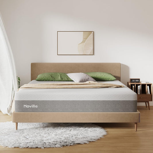 Novilla 10-Inch King Memory Foam Mattress - Gel Foam for Comfortable Sleep & Pain Relief, CertiPUR-US Certified