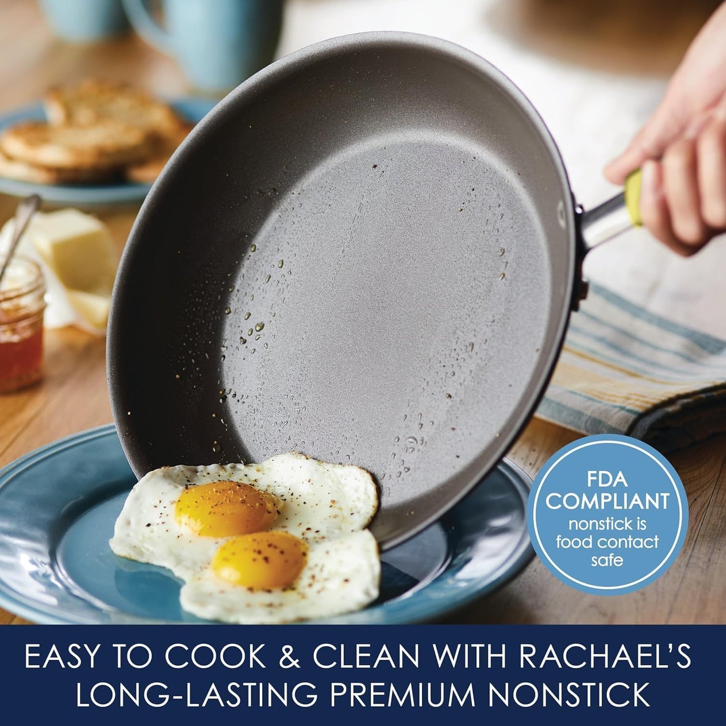 Rachael Ray Cucina 12-Piece Nonstick Cookware Set - Lemongrass Green | Durable & Stylish