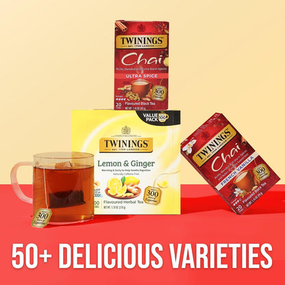 Twinings Ultra Spice Chai Tea Bags - Sweet & Savory Caffeinated Blend | 120 Individually Wrapped Bags