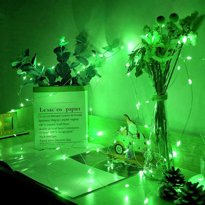 Skiennix 12-Pack Green Fairy Lights - 7Ft 20 LED Twinkle String Lights | Battery Operated & Waterproof for Halloween & Christmas Decor
