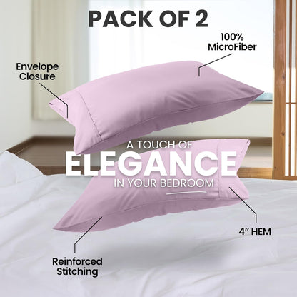 Utopia Bedding Queen Pillow Cases - Soft Brushed Microfiber - Fade Resistant | 20 x 30 Inches, Lavender - 2 Pack