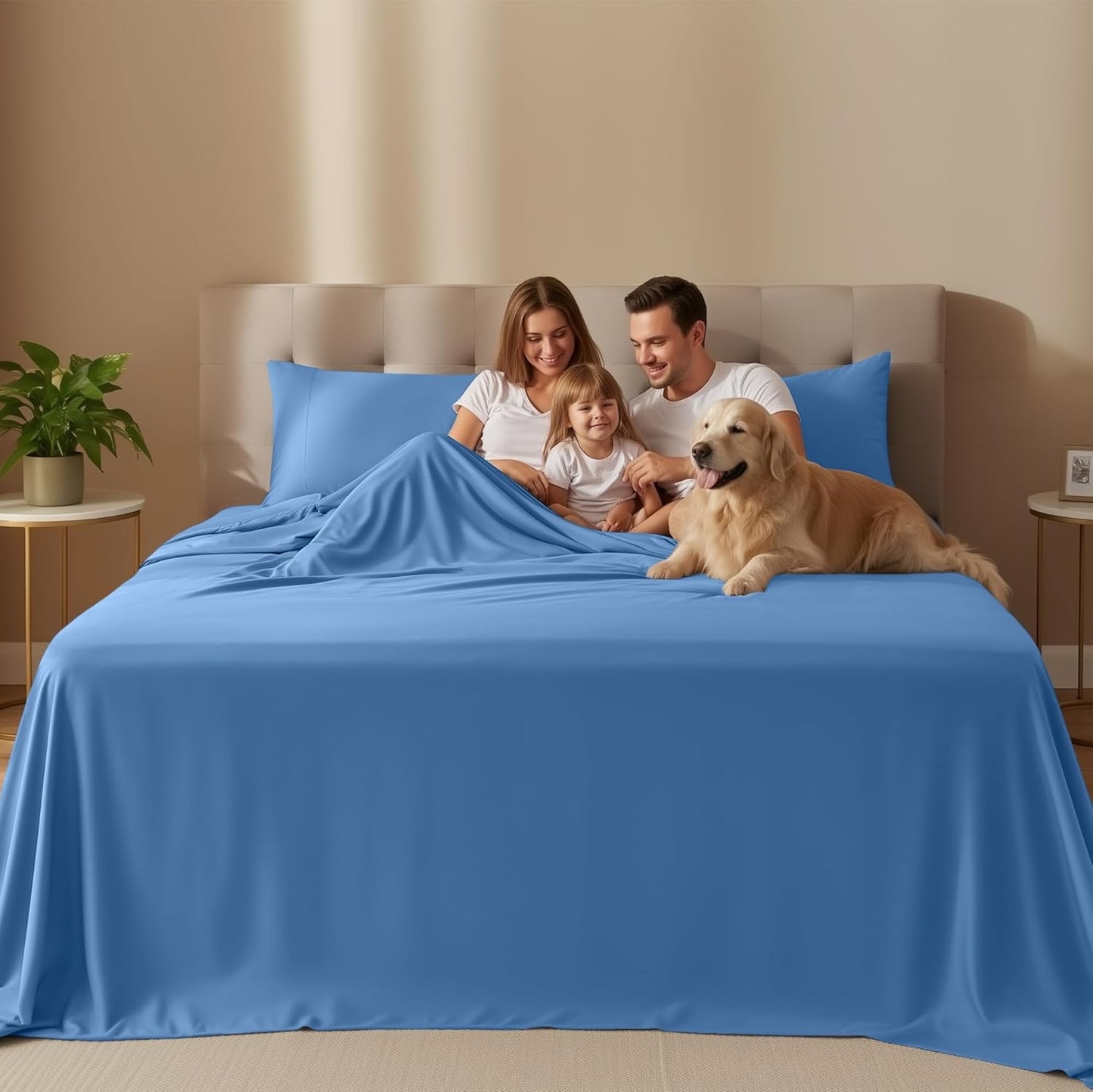 Utopia Bedding King Size Sheet Set - Soft, Breathable Microfiber | 4-Piece in Dutch Blue
