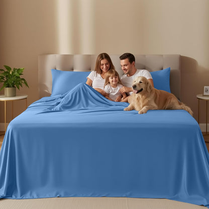 Utopia Bedding King Size Sheet Set - Soft, Breathable Microfiber | 4-Piece in Dutch Blue