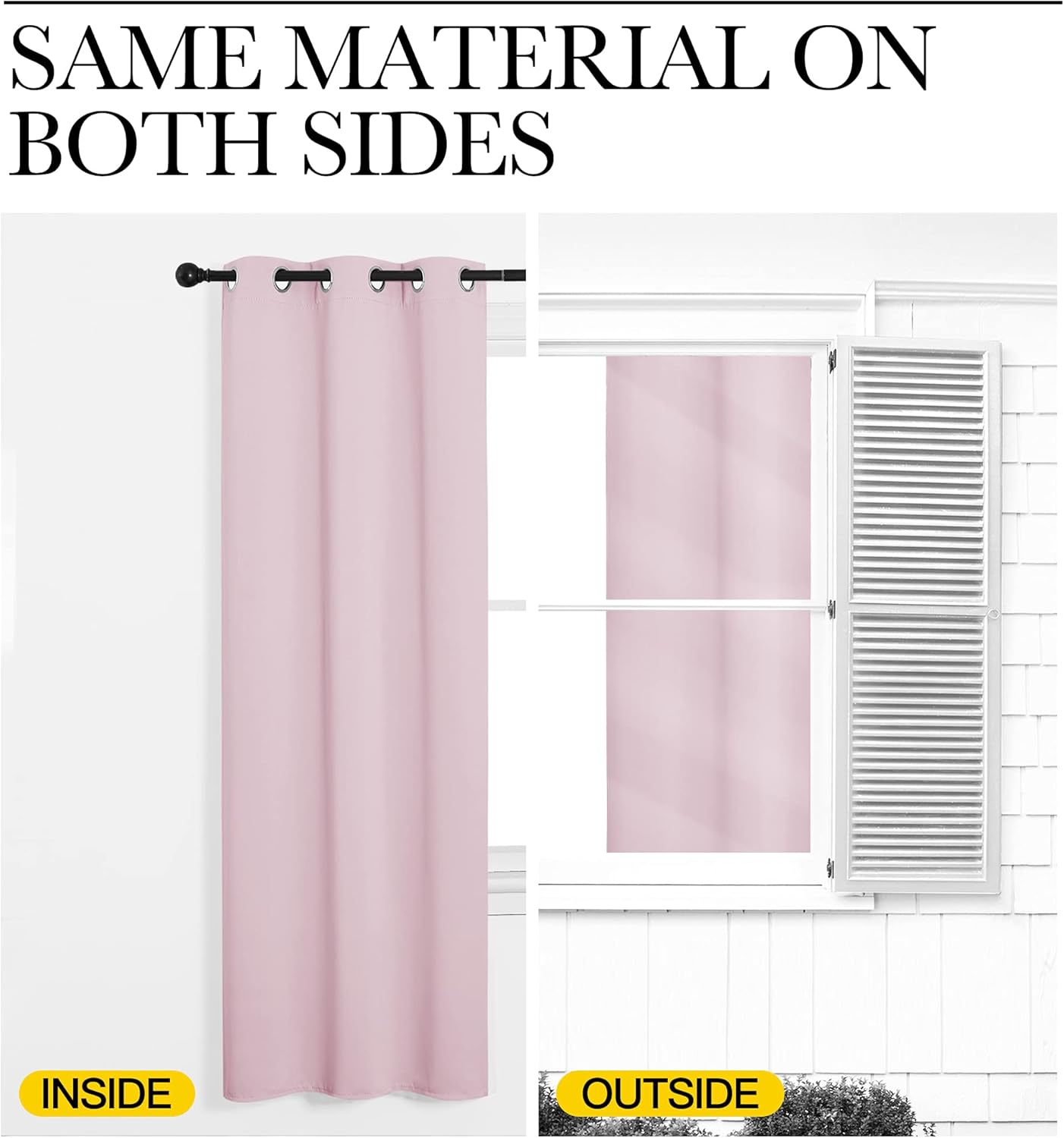 NICETOWN Baby Pink Blackout Curtains - Thermal Insulated 102" Long Drapes for Large Windows | 2 Panels, 55" Wide