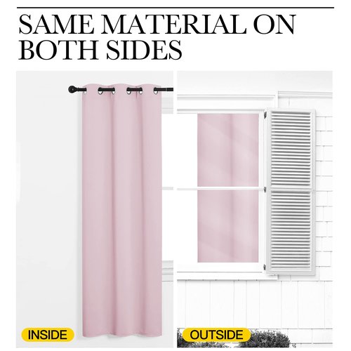 NICETOWN Baby Pink Blackout Curtains 78 inches Length for Living Room, 2 Panels, 55" Wide, Thermal Insulated Decoration Drapes for Bedroom Window