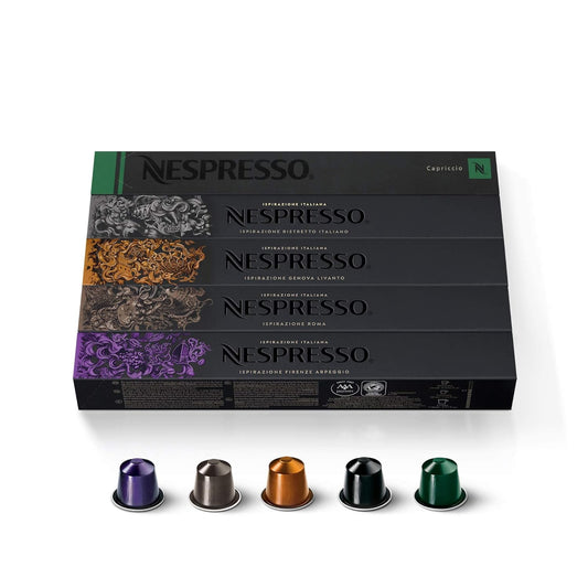 Nespresso Ispirazione Favorites Variety Pack - Medium & Dark Roast Espresso Coffee Pods | 50 Count