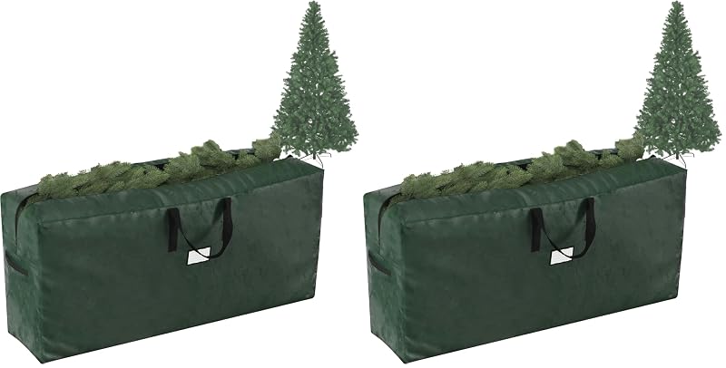 Christmas Tree Storage Bag - 65in Large Green, 9ft Disassembled Tree Organizer, Pack of 2 by Elf Stor (Variation 2)