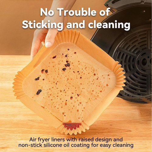 Koja Disposable Parchment Air Fryer Liners - 200 Pcs Non-Stick 8 Inch Baking Paper for Easy Clean