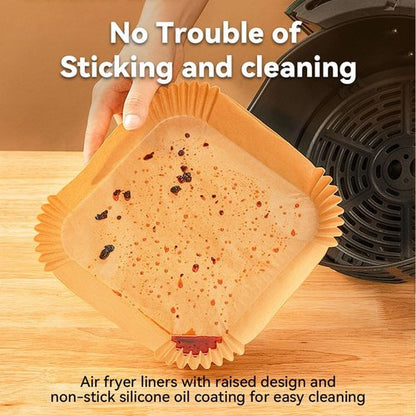 Koja Disposable Parchment Air Fryer Liners - 200 Pcs Non-Stick 8 Inch Baking Paper for Easy Clean
