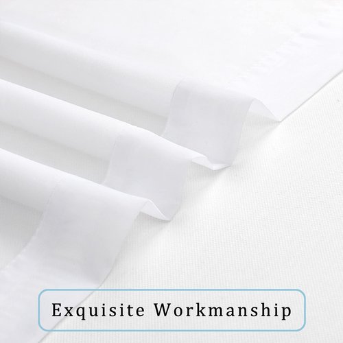 OWENIE Sheer White Curtains Living Room 54 inches Long, Rod Pocket Curtain Sheers Bedroom, Light Filtering Voile Panels Drapes Small Window Treatments 2 Panels, 42" W x 54" L, White (Pack of 2)