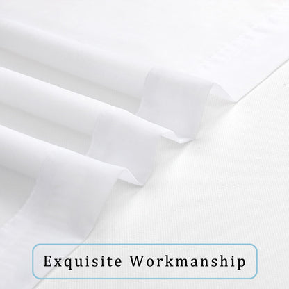 OWENIE Sheer White Curtains, Sheer Curtains 63 inch Length 2 Panels Set, Rod Pocket Voile Fimly Sheer Drapes for Living Room/Bedroom, 2pcs, Each 42" W x 63" L