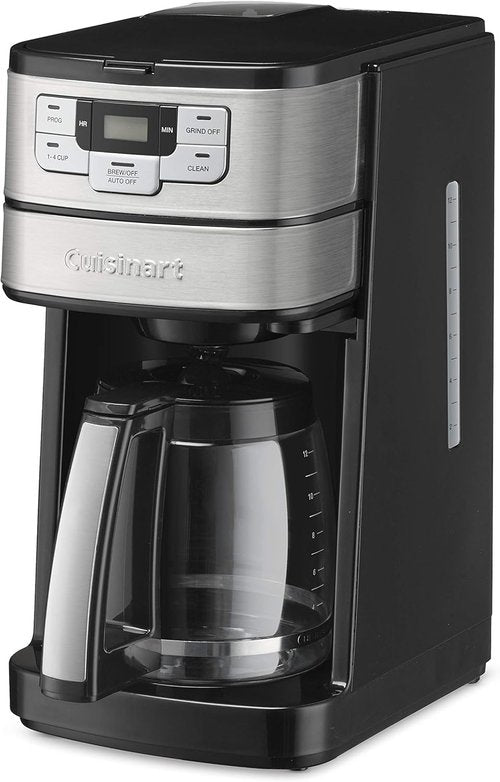 Cuisinart 12-Cup Coffee Maker - Automatic Grind & Brew with Programmable Features | Black/Stainless Steel