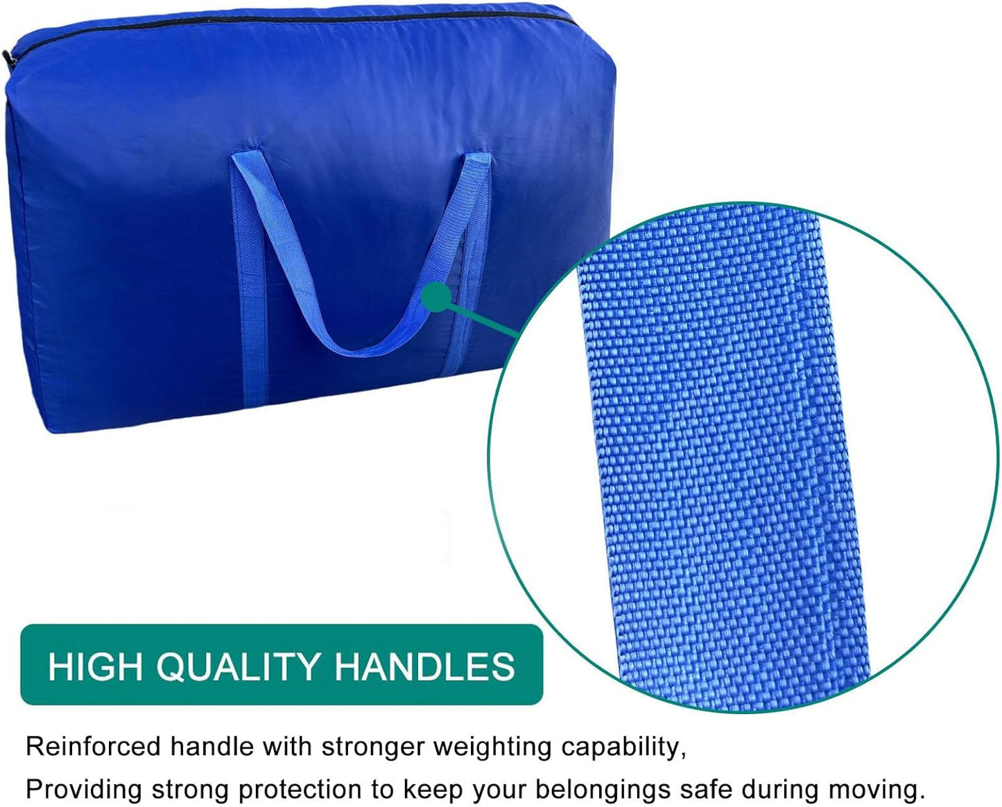 100L Extra Large Storage Bags by [Brand Name] - Durable Moving Bags with Strong Zippers & Handles | Space-Saving Packing Solution (Blue, 2 Pack)