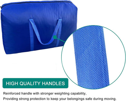 100L Extra Large Storage Bags by [Brand Name] - Durable Moving Bags with Strong Zippers & Handles | Space-Saving Packing Solution (Blue, 2 Pack)