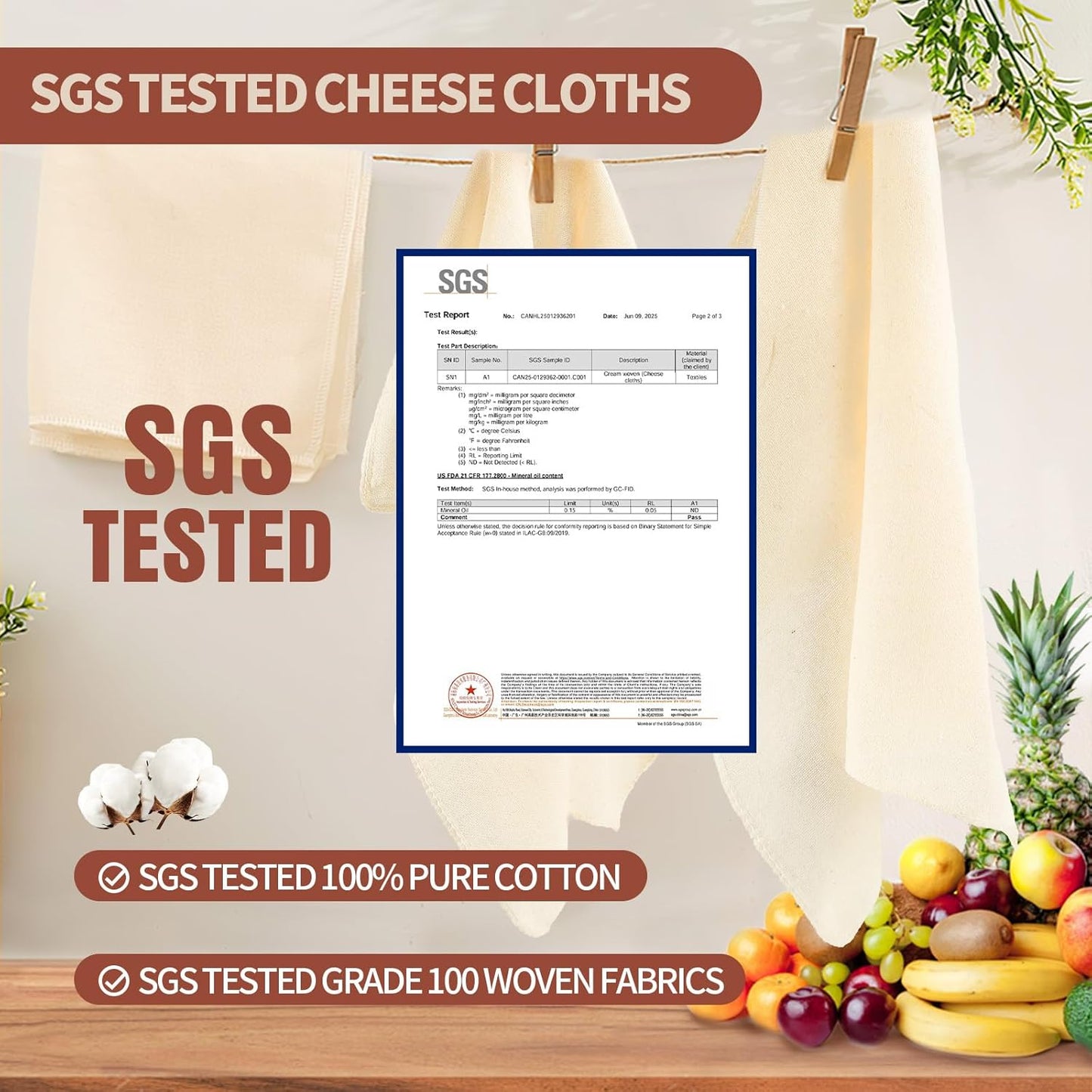 Skiennix 12Pcs Reusable Cheese Cloths - 20x20 Inch, 100% Unbleached Cotton for Straining & Baking