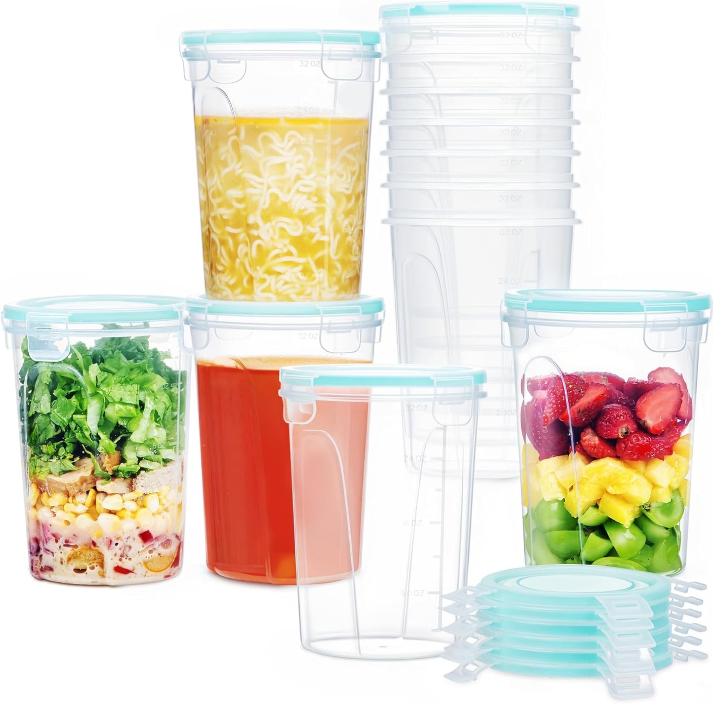 Vtopmart Glass Food Storage Containers - Airtight Lids for Freshness | Set of 4