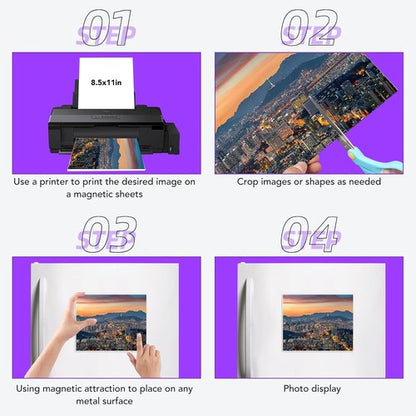 DIYMAG Magnetic Sheets - 8Pcs Flexible 8.5 x 11 Inch Matte Non-Adhesive Paper for DIY Crafts