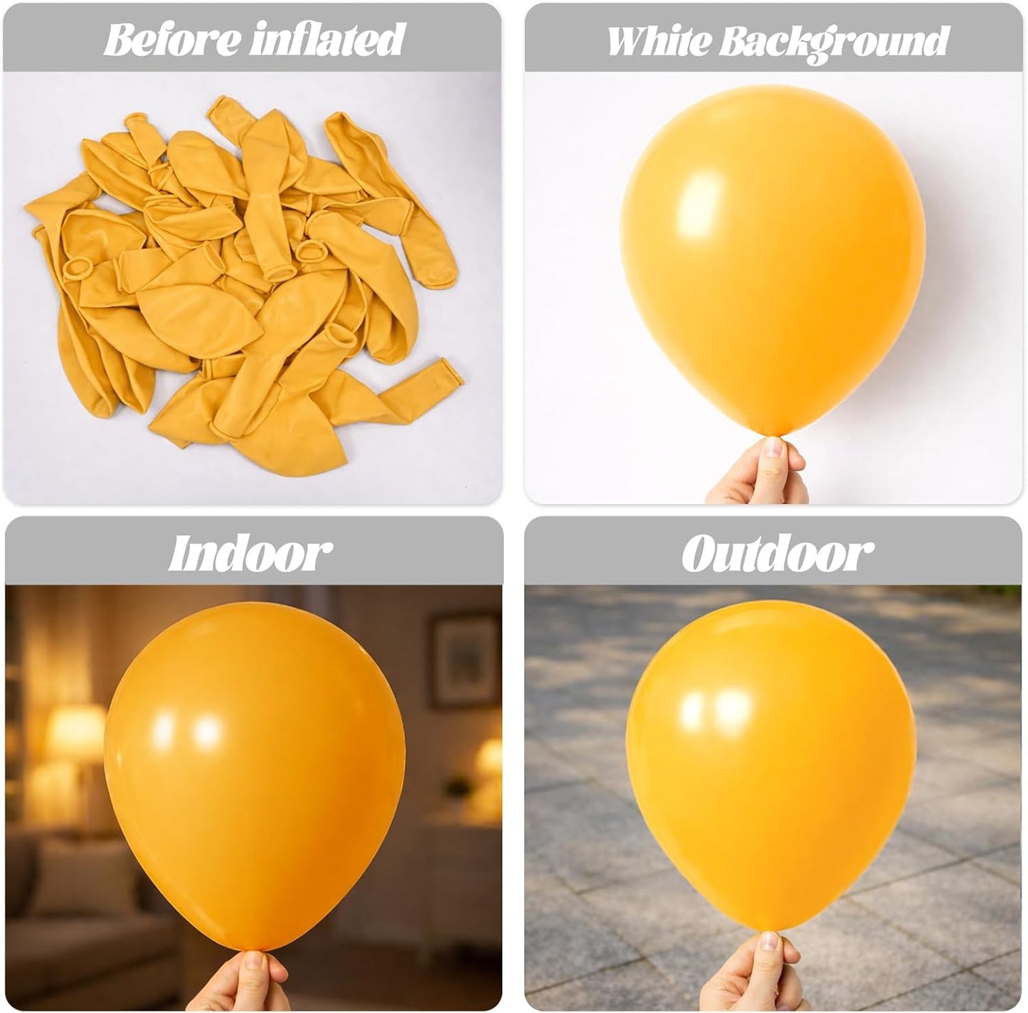 Voircoloria Lemon Yellow Balloons - 12-Inch Mustard Yellow Latex | 66-Pack for Parties & Celebrations