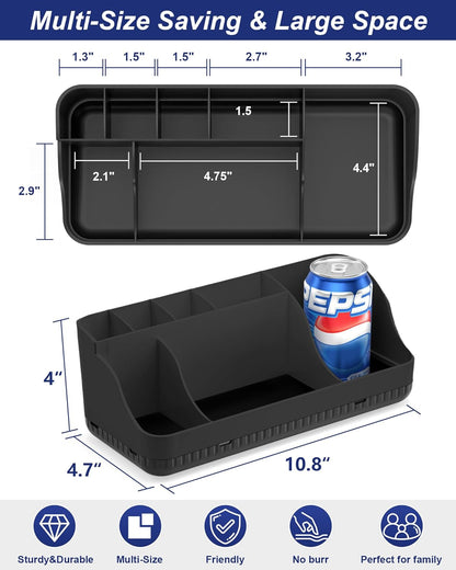 Skiennix Bathroom Counter Organizer - 7 Slot Detachable Toothbrush Holder | Anti-Slip Vanity Storage for Adults & Kids