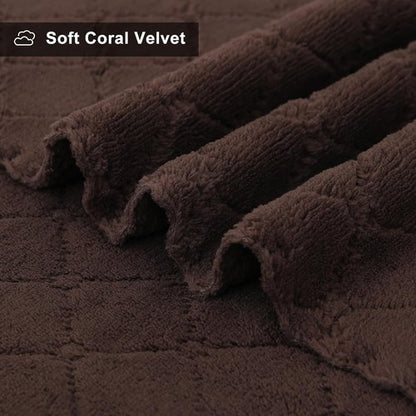 Homaxy Dish Towels - Super Soft & Absorbent Coral Velvet Cloths | 12 Pack (13 x 19 Inches, Brown)