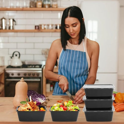 28oz Meal Prep Containers - 10-Pack Disposable Food Storage with Lids | Microwave & Dishwasher Safe