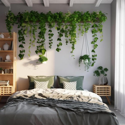 HXWEIYE Fake Vines - 12 Pack Artificial Ivy Greenery Garland for Aesthetic Room Décor | Indoor/Outdoor Use