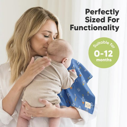 Organic Burp Cloths Baby Boy, Girl - 6-Pack Large 100% Cotton Burping Cloths for Babies, Spit Up Rags, Super Absorbent, Ultra Soft Newborn Rag, Gender Neutral, Machine Washable, Durable (Cosmo)