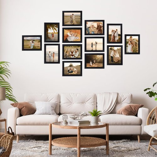 Giftgarden 6x8 Picture Frame Black 6 x 8 Photo Frames Bulk for Wall or Tabletop Display, 12 Pack
