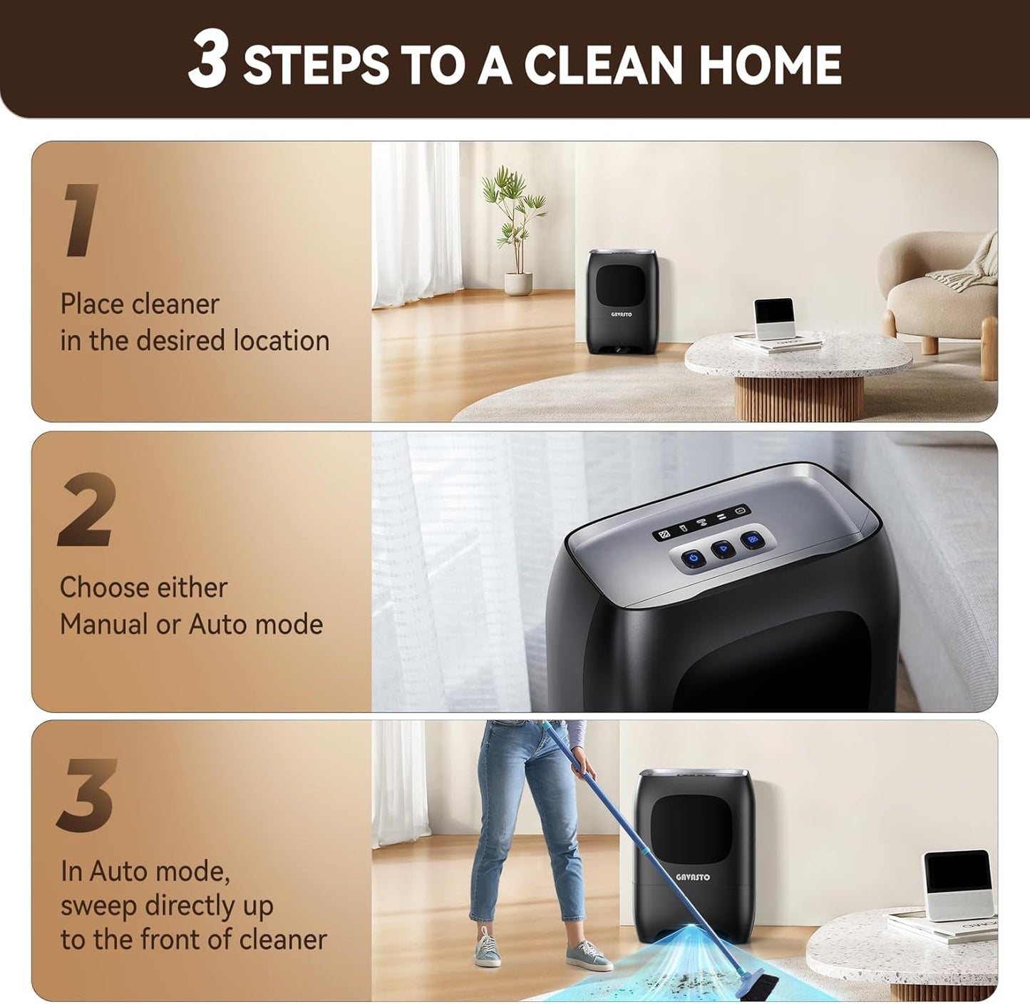 Pro Touchless Vacuum | Automatic Dustpan with Ultra Fast Power - Ideal for Pet Hair & Food Debris, Bagless, 1500 Watt (Gun Gray)