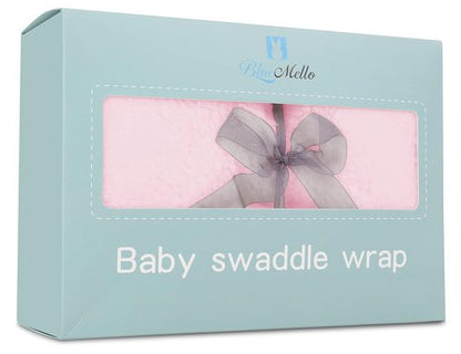 BlueMello Baby Swaddle Blanket - Ultra-Soft Plush Wrap for Infants 0-6 Months | Pink Receiving Blanket | Ideal Newborn Gift