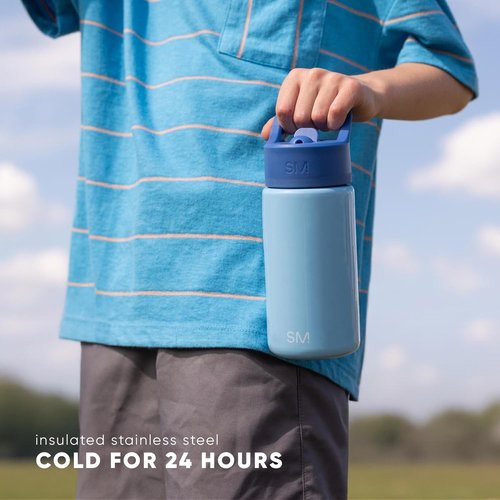 Simple Modern Kids Summit Water Bottle with Straw Lid | 14oz Stainless Steel Cup Insulated Tumbler for Toddlers, School | Confetti