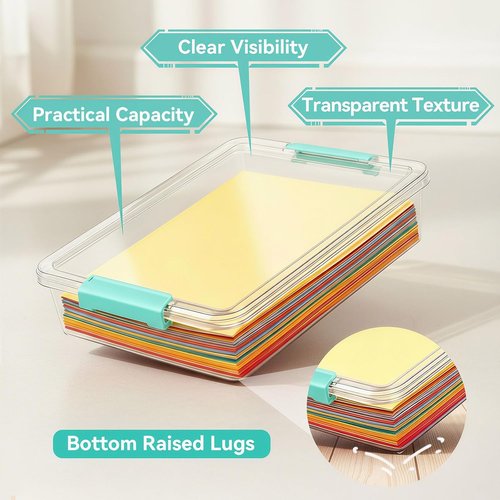 Gifhomfix 6QT Craft Organizers - Clear Storage Box with Lid for Arts & Crafts | 3 Pack