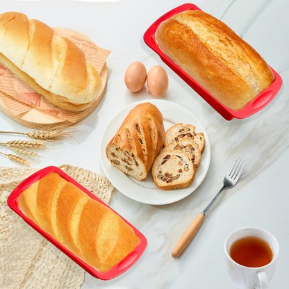 AVIDON Silicone Baking Pans Set - Nonstick Bakeware for Cakes, Loaf, Muffins | 4-Piece Set (7.5-Inch Loaf Pan)