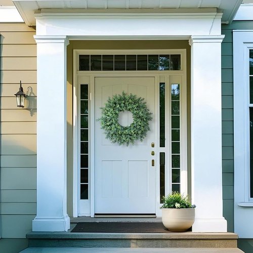 Boxwood Wreath | 26'' Large Artificial Greenery for Front Door & Home Decor - All Seasons