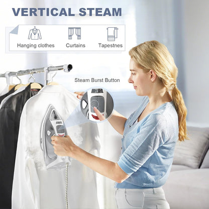 OSTBA 1600W Steam Iron - Rapid Heating, Nonstick Soleplate, Self-Cleaning, 300ml Water Tank