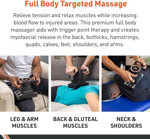 Body Sport Therapeutic Variable Speed Professional Vibrating Massager for Pain & Aching Muscle Relief – High-Powered, Effective, Chiropractic Myofascial Release Tool & Trigger Point Therapy