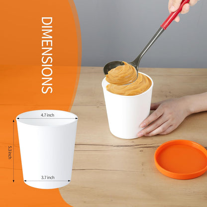 Regine Switzerland Ice Cream Containers - Reusable 1 Quart Storage with Leak-Free Silicone Lids | 4 Pack
