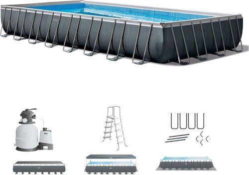 Intex Ultra XTR Rectangular Above Ground Pool Set - 32 ft x 16 ft, 52 in Deep with Sand Filter Pump & Accessories