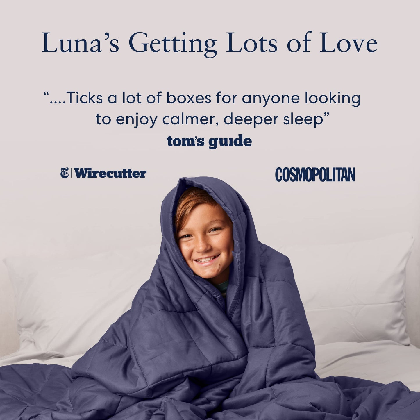 Luna CoolLuxe True Cooling Weighted Blankets + Duvet Cover - Premium Quality Bed Blanket, Breathable Weighted Cooling Blanket - Cooling Blanket for Hot Sleepers [15lbs - Queen - 60" x 80"] [Tan]
