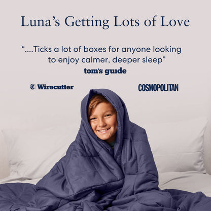 Luna CoolLuxe True Cooling Weighted Blankets + Duvet Cover - Premium Quality Bed Blanket, Breathable Weighted Cooling Blanket - Cooling Blanket for Hot Sleepers [15lbs - Queen - 60" x 80"] [Tan]