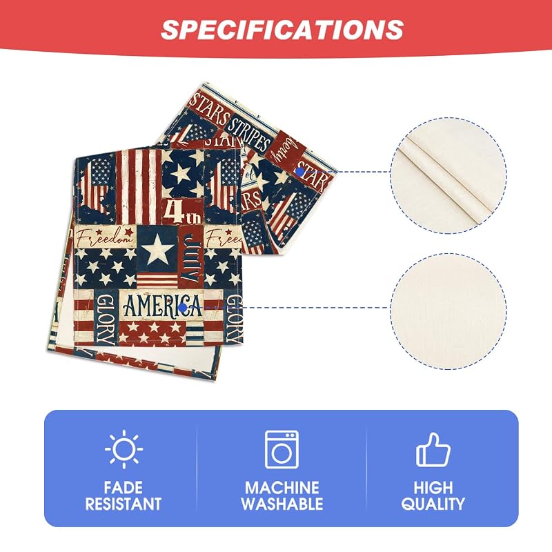 Stars Stripes American Flag Table Runner 13x90in - 210 GSM, Blue/Red variation