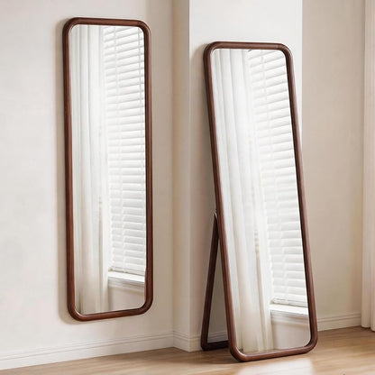 Anwick Walnut 63-Inch Full Length Floor Mirror - Standing Wood Framed
