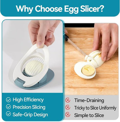 Egg Slicer & Dicer by [Brand Name] - Heavy Duty Stainless Steel Cutter for Hard Boiled Eggs & Soft Fruits