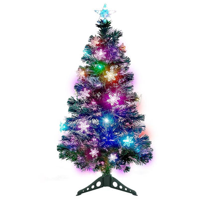 Juegoal 3 ft Pre-Lit Green Artificial Christmas Tree with Color Changing Lights - Variation Regular Christmas Tree+3ft