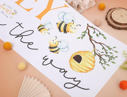 Bee Baby Shower Backdrop Decal Sign - Honey Theme Nursery Wall Decoration