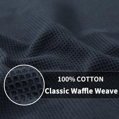 Homaxy 100% Cotton Waffle Weave Kitchen Towels - Soft, Absorbent 4-Pack - Quick Dry 16 x 26 Inches - Dark Grey