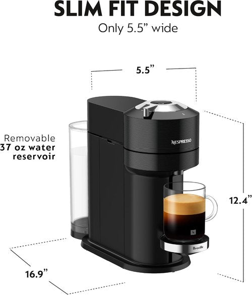 Breville Nespresso Vertuo Next Coffee & Espresso Maker - Includes Aeroccino Milk Frother